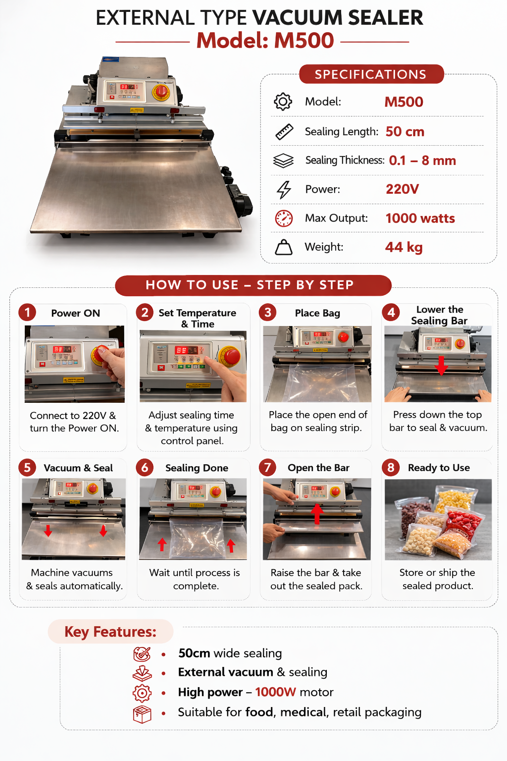 External Type Vacuum Sealer M500