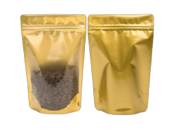 Half Clear Half Gold Stand Up Pouch