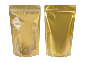 Half Clear Half Gold Stand Up Pouch