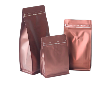 Brown Coffee Pouch Gusset Type w/ Valve