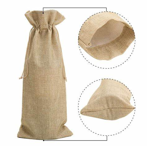 Red Wine Jute Bag